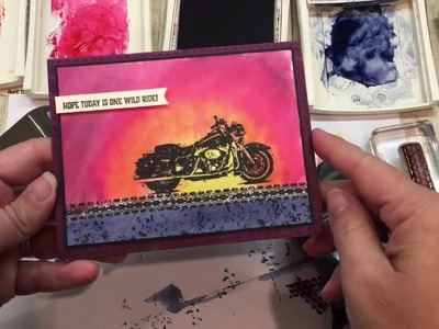 How to make a Motorcycle Sunset Card