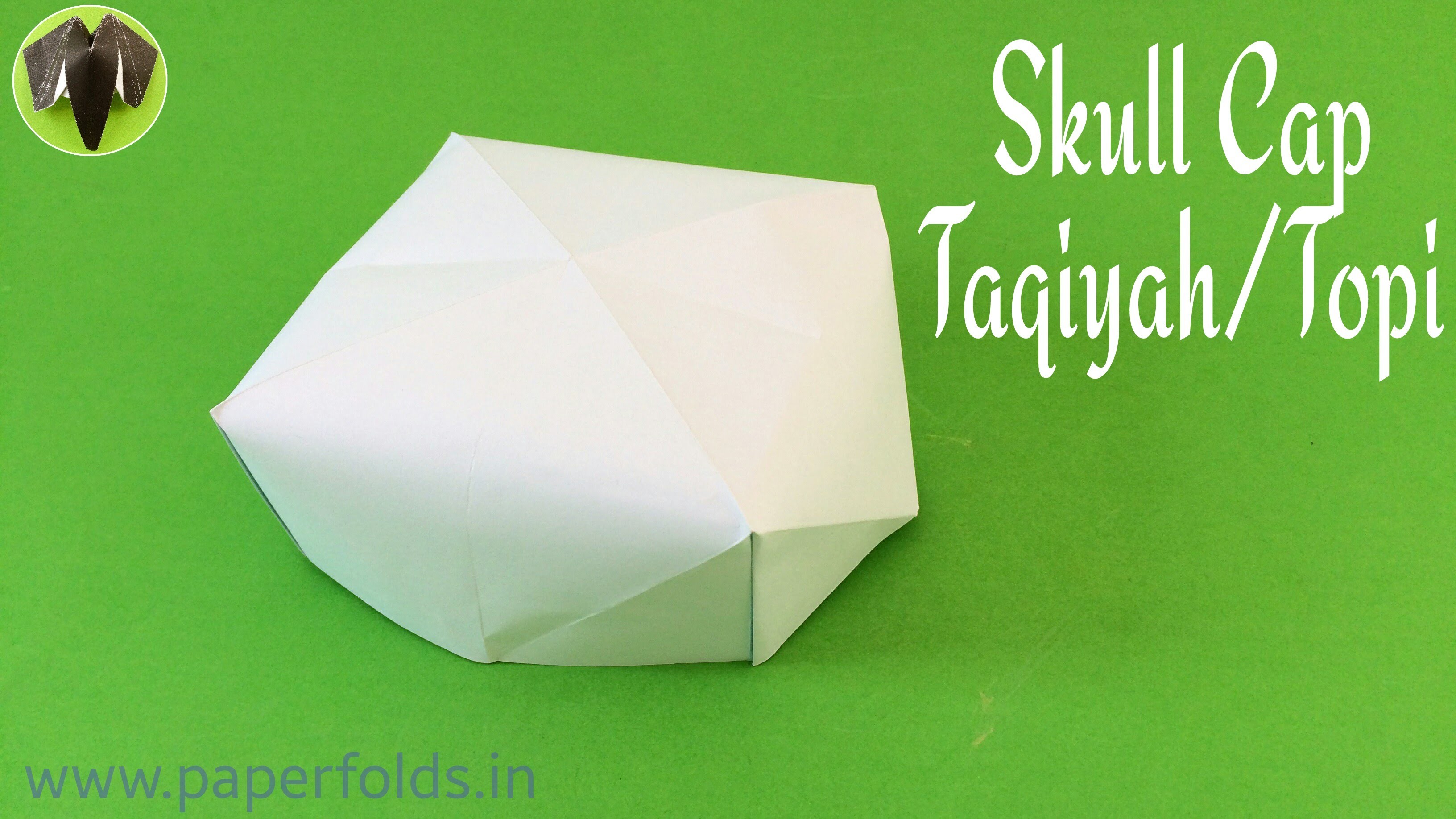 How to make a Paper "Skull Cap. Taqiyah. Topi" - Eid Special - Origami Tutorial