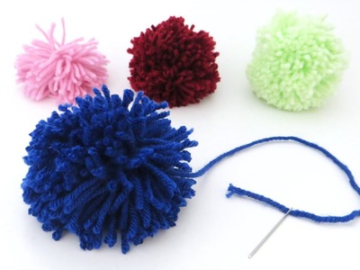 How to make a yarn pom pom with just yarn and scissors