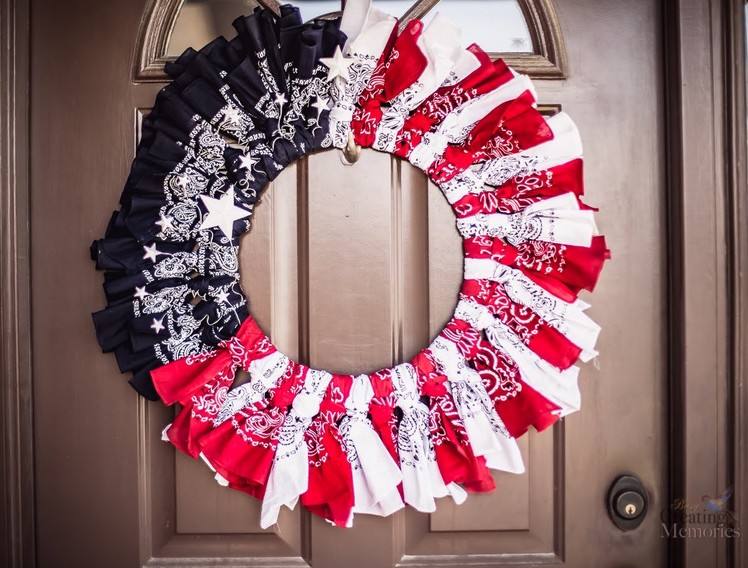 How to make an Easy American Patriotic Bandana Wreath
