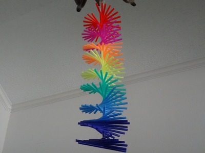 How to make drinking straw spiral hanging