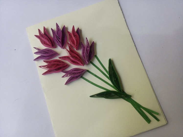 How to make Flower Card - Quilling card design