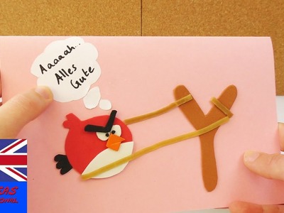How to make this cool ANGRY BIRDS BIRTHDAY CARD | Angry bird ready to fly