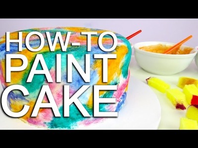 How To PAINT A Watercolour Cake Using Food Colouring!