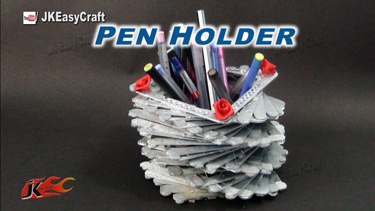 Ice Cream Stick. Popsicle stick Pen Holder | How to make | JK Eeasy Craft 172
