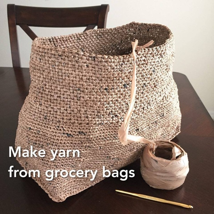 Making Yarn.Plarn from Grocery Bags to Crochet into Totes and Bags Recycle Upcycle