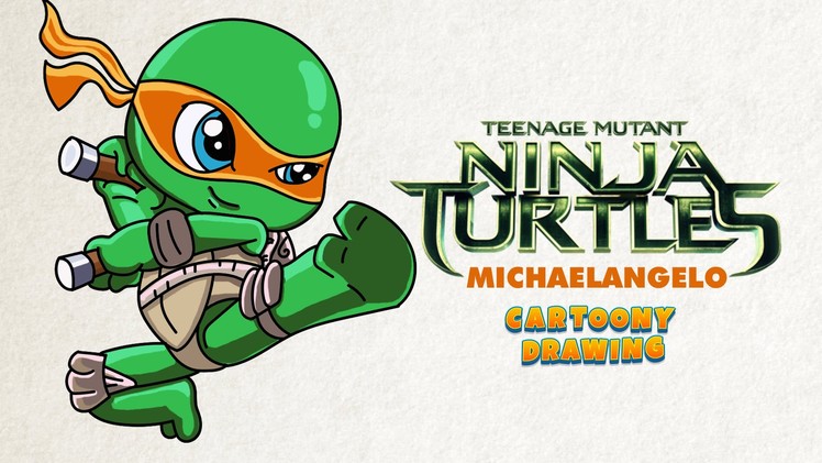 Ninja turtle - Michaelangelo - How to draw in five minutes
