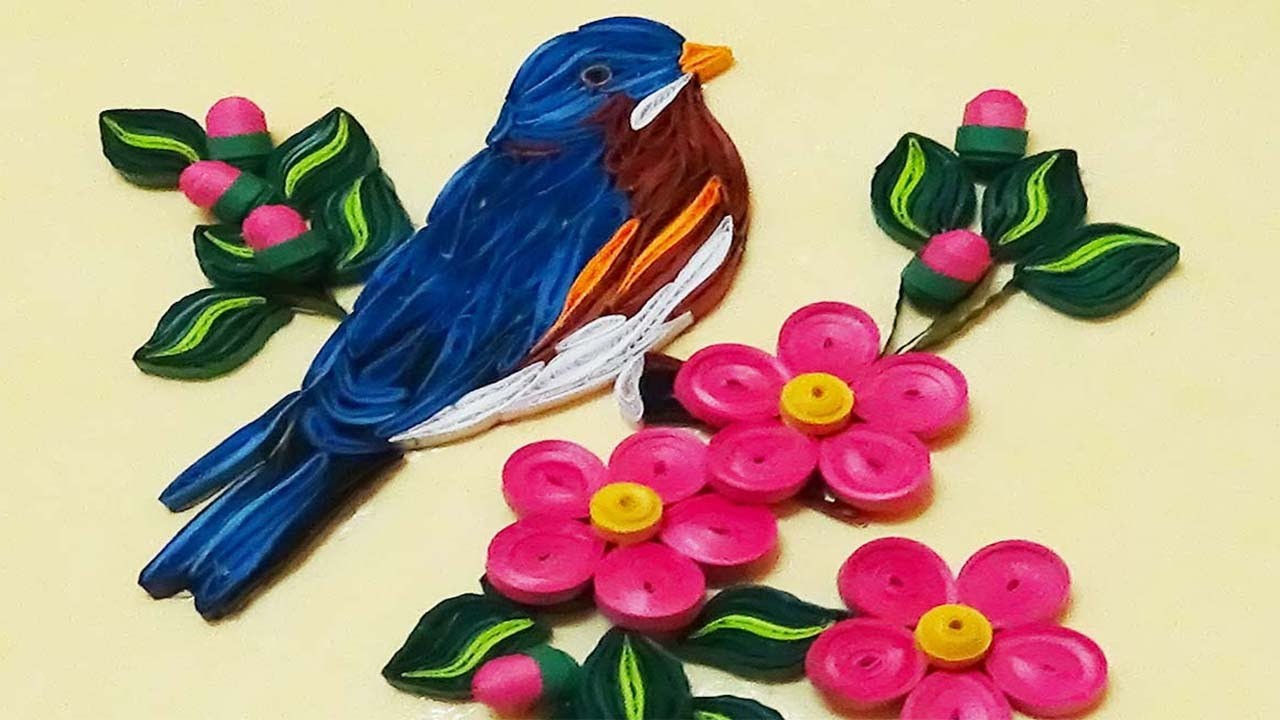 Quilling Artwork How To Make Beautiful Blue Bird Paper Quilling Tutorial