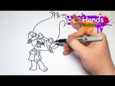 Easy How To Draw Trolls Movie Characters  For Kids