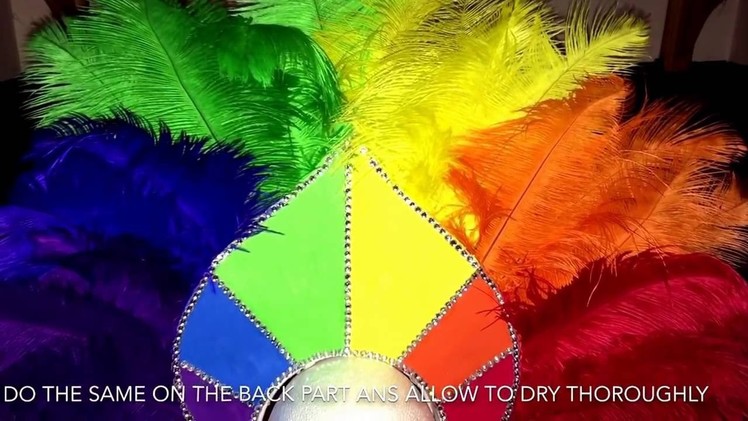 How I made my rainbow headdress (Step By Step)