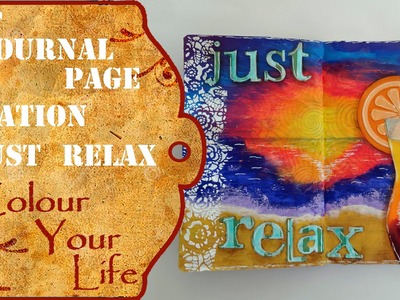 How to create an Art Journal page -  to dream of a vacation