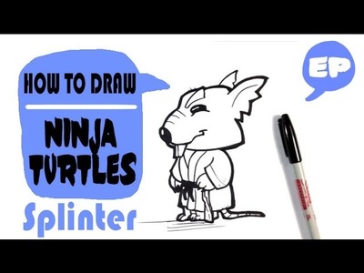 How to Draw a Cute Splinter from Ninja Turtles - Chibi - Easy Pictures to Draw