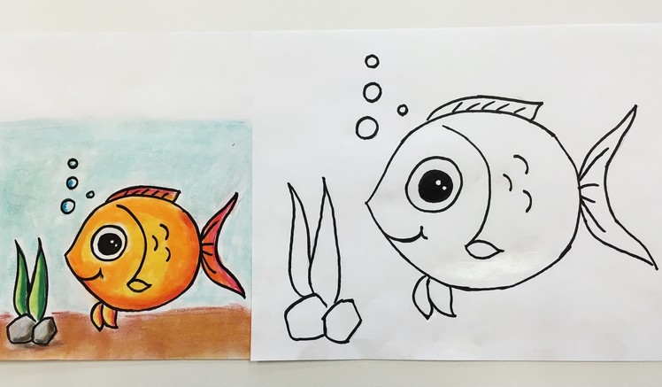 How to draw a fish for kids