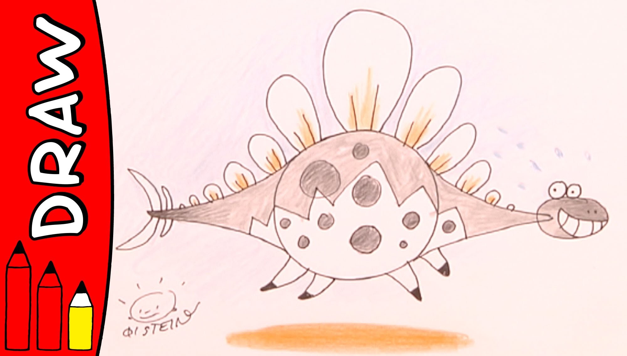 How To Draw A Stegosaurus | Art Ideas For Kids | Øistein Kristiansen