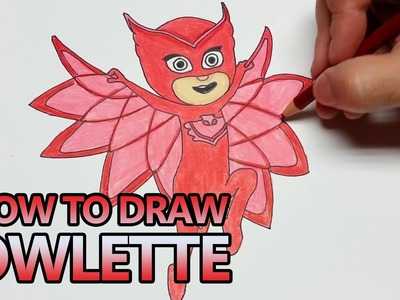 How to draw and color OWLETTE from PJ Masks (Time lapse)