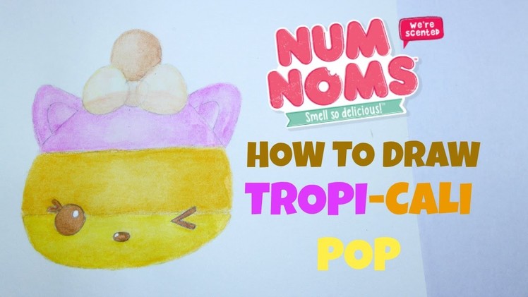 How to Draw Num Noms Series 2 Tropi-Cali Faber Castell Watercolor Pencil Painting