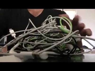 How to make a cable and earbud holder using old credit cards or gift cards no more tangled life hack