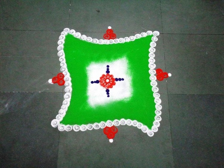 How to make beautiful square rangoli design