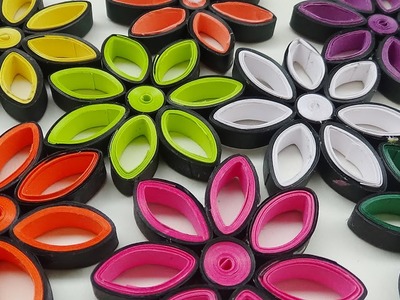 How to make |  Colorful paper quilling flowers