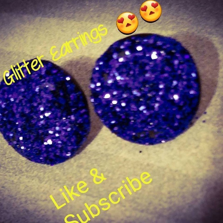 How to make glitter earrings out of buttons (DIY)