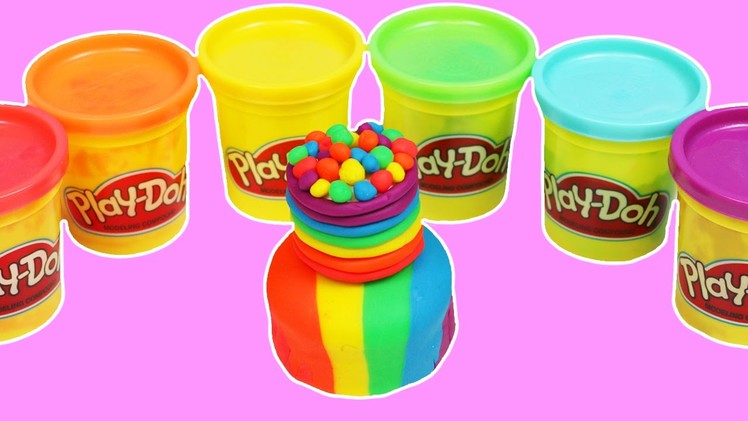How to Make PLAY DOH Rainbow Layer Cake Fun & Easy DIY Play Dough Dessert Art!