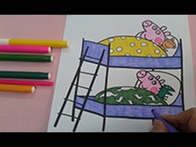 Painting for kids : How to color peppa pig colouring pages , coloring for kids , speed coloring