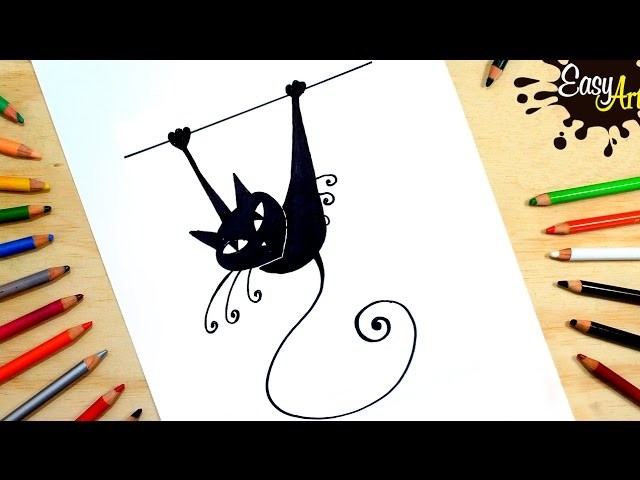 Como dibujar un gato │ how to draw a cat │ Black cat