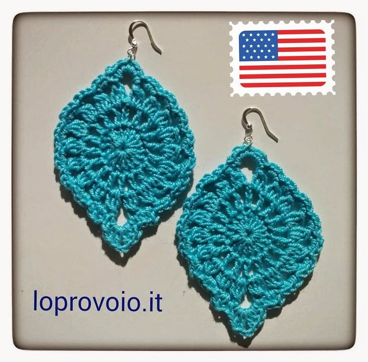 Crochet oval earrings