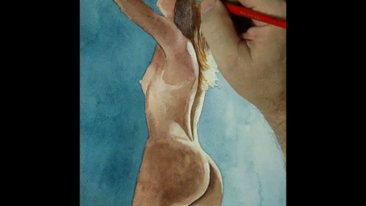 FREE TO WATCH In How I Paint Female Back Side View in Time Lapse Watercolor by Shellhammer