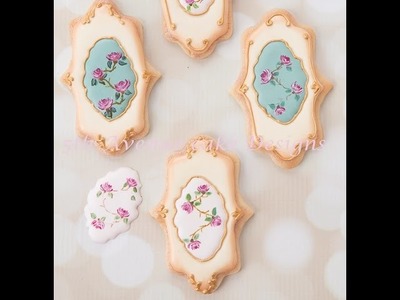 How to Decorate Hand Painted Vintage Rose Cookies