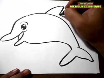 How to draw a Dolphin For Kids