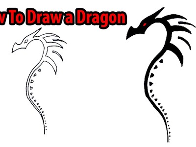 How to Draw a Dragon - Easy Step by Step Drawing for kids
