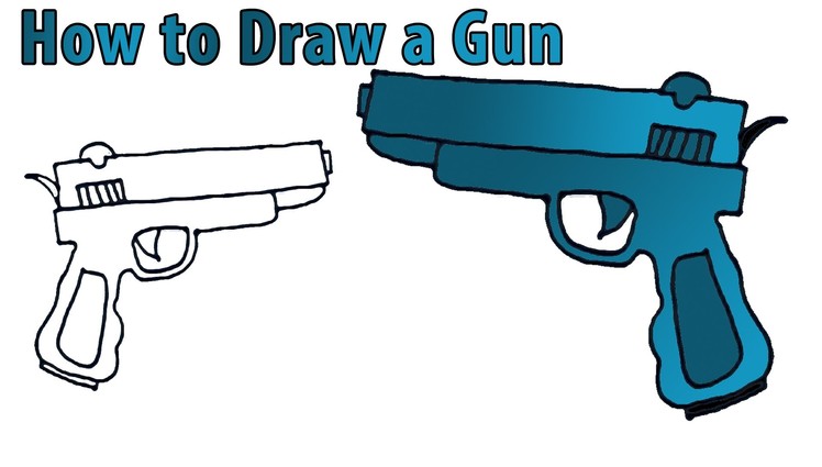 How To draw a Gun - Easy Step by Step Drawing for kids - Kids Drawing practice