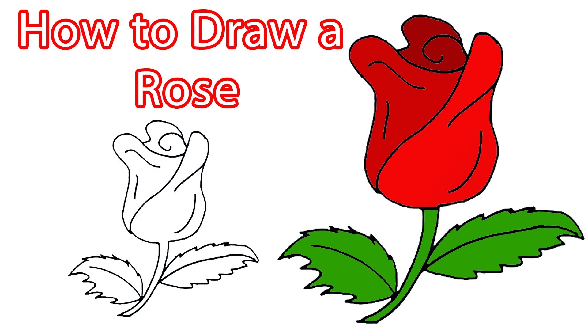 How to draw a Rose - Easy Step by Step Drawing for kids - Kids Drawing ...