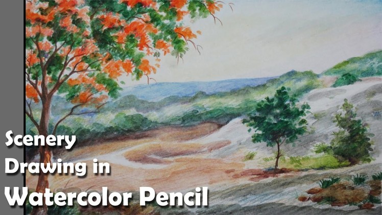 How to Draw A Scenery in Watercolor Pencil