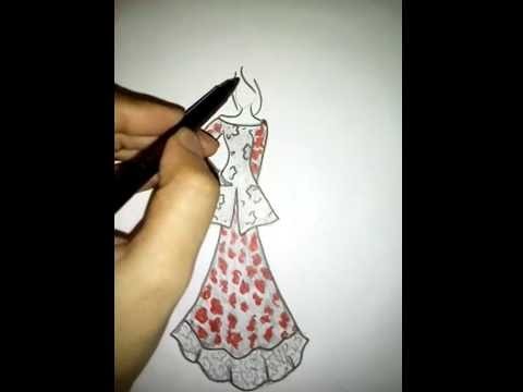 How to draw Indian wedding dress