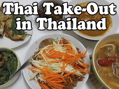 How to Eat Cheap in Thailand. Thai Take-Out Food. Street Food from a Night Market in Thailand Vlog