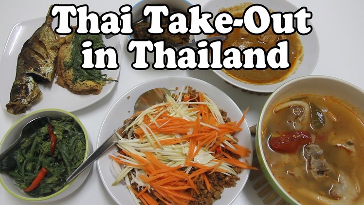 How to Eat Cheap in Thailand. Thai Take-Out Food. Street Food from a Night Market in Thailand Vlog