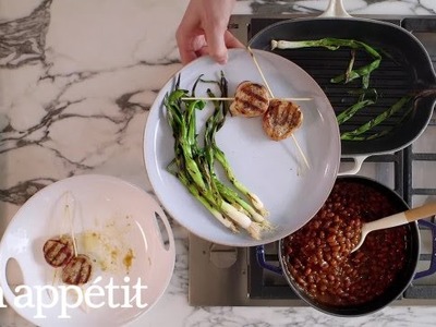 How to Grill Bacon-Wrapped Pork Tenderloin Skewers | Bon Appetit