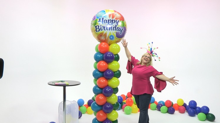 How To Make a Birthday Color Extravaganza Balloon Tower