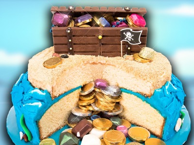 How to Make a Buried Treasure Cake with a Kit Kat Chest from Cookies Cupcakes and Cardio