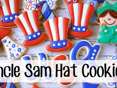 How To Make a Decorated Uncle Sam Hat Sugar Cookie