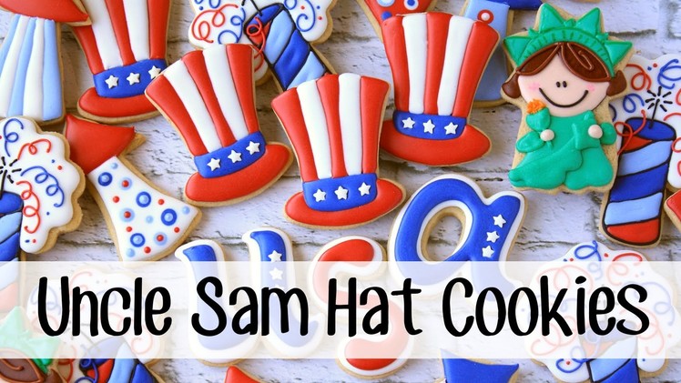 How To Make a Decorated Uncle Sam Hat Sugar Cookie
