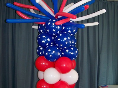 How To Make A "Fireworks" Balloon Tower - Patriotic Party Ideas