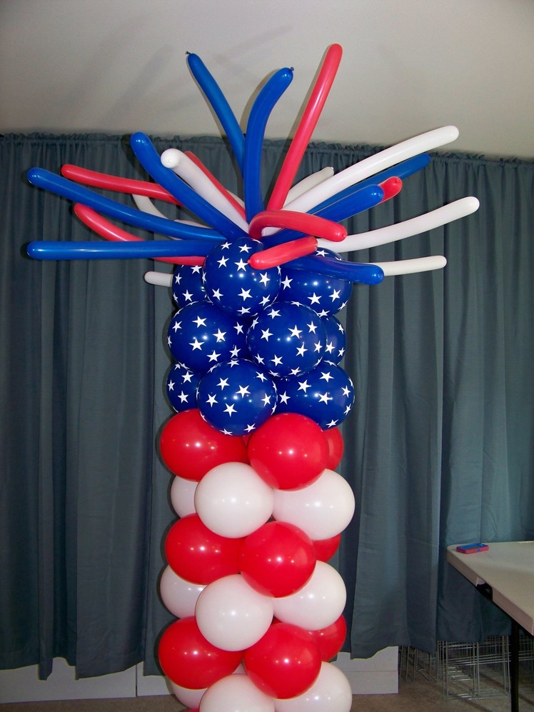 How To Make A "Fireworks" Balloon Tower - Patriotic Party Ideas