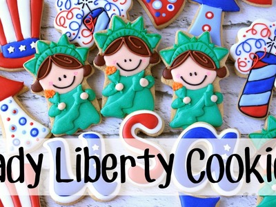 How to make decorated Statue of Liberty cookies -- cookie decorating tutorial