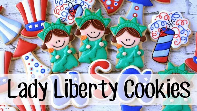 How to make decorated Statue of Liberty cookies -- cookie decorating tutorial
