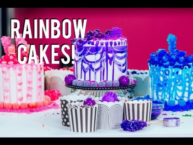 How To Make RAINBOW CAKES With A Sprinkle SURPRISE INSIDE!  Decorating With Tiffany Pratt!