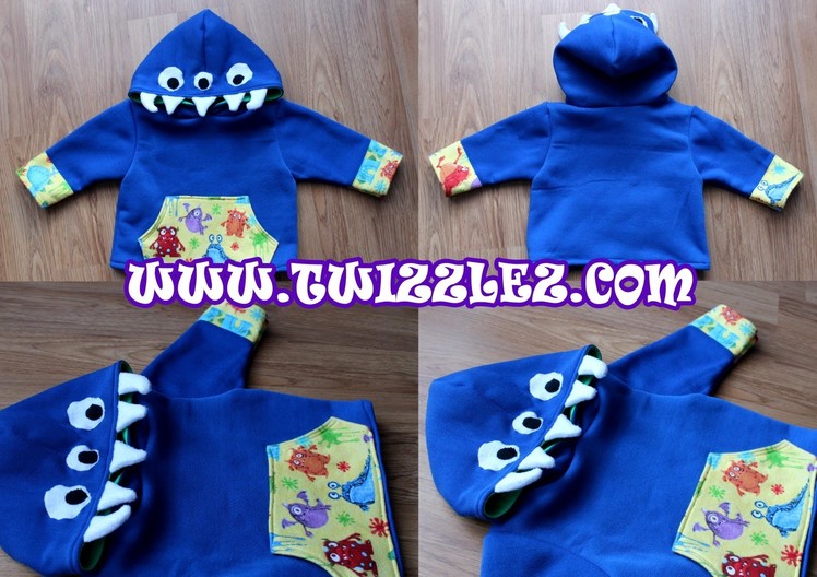 How to Sew. Make a Kids Monster Hoodie | FREE Pattern Intermediate Sewing Tutorial | Twizzlez