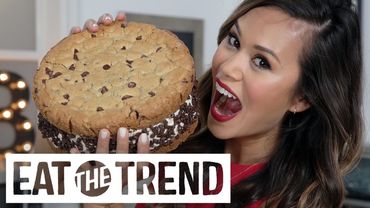 How to Turn Cookie Cake Into a GIANT Ice Cream Sandwich | Eat the Trend